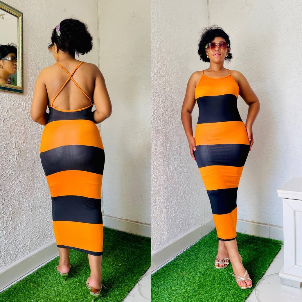 BLACK STRIPE DRESS