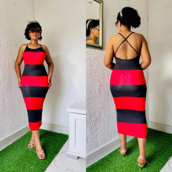 BLACK STRIPE DRESS - Image 3