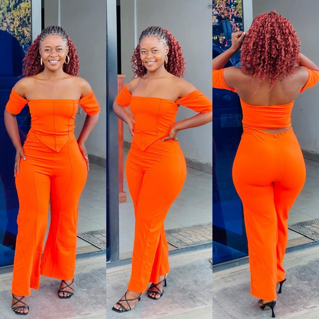 Off Shoulder 2pieces suit